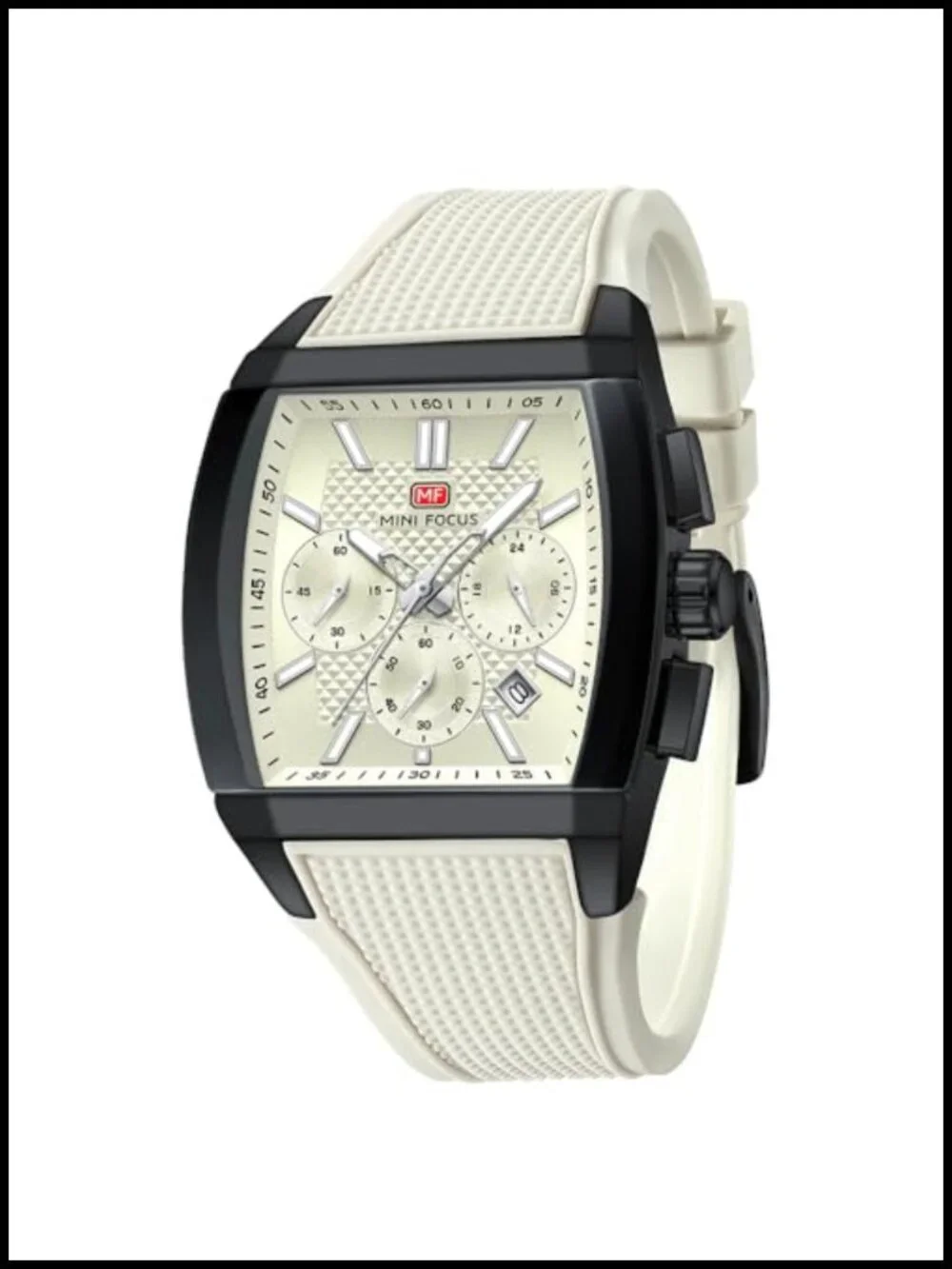 Men's Tonneau Analog Chronograph Watch, Quartz, Luminous, 30M Water Resistant,